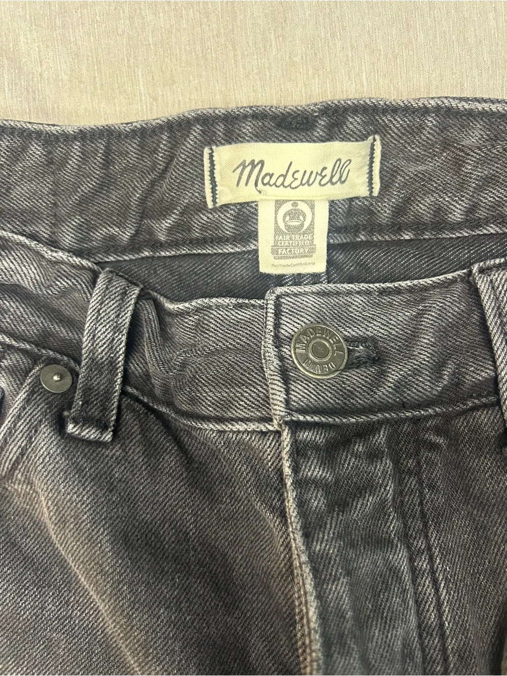 MadewellWomen’s  Black Washed The Dártelo Barrel Leg Jean Size 23 cotton 100%